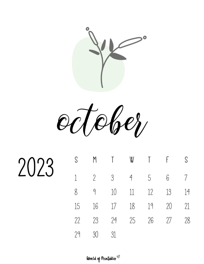 botanical calendar 2023 - october