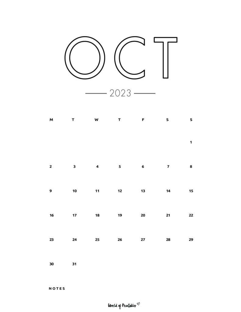 2023 wall calendar - october