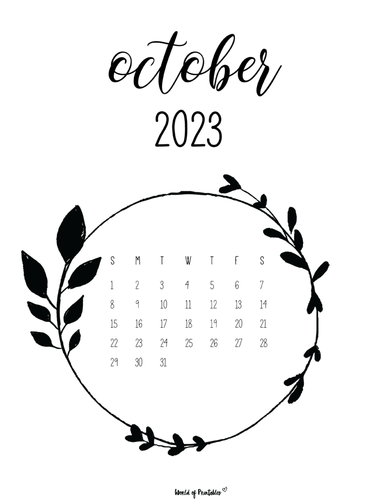 2023 free calendar - october