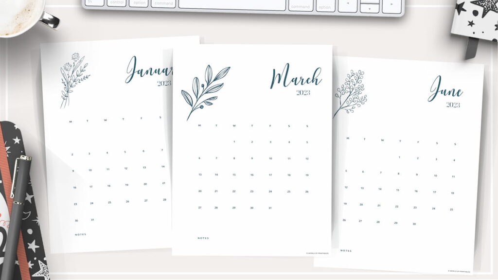 Printable Floral Calendar 2023 The Most Elegant Calendar