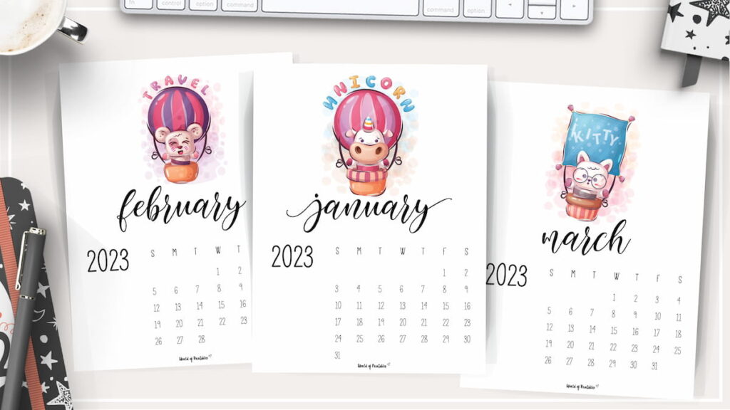 Printable Kids Calendar For 2023