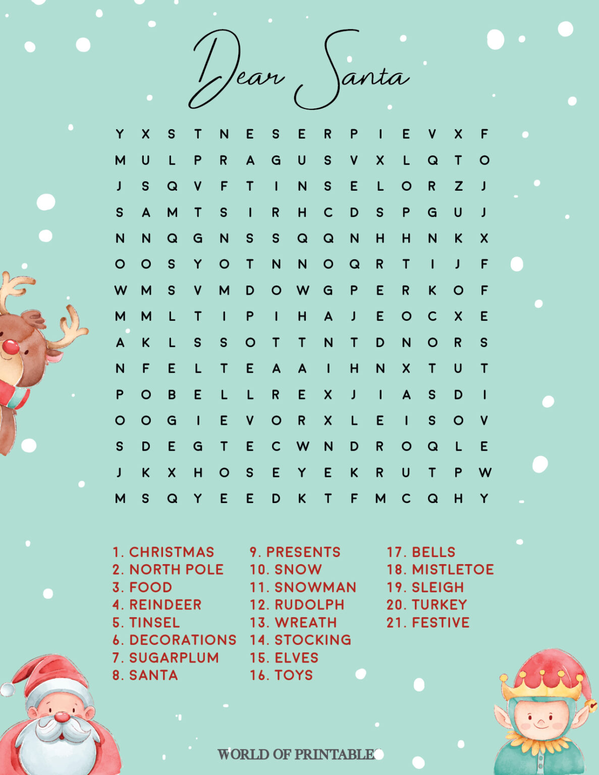 Free Printable Christmas Word Search - World of Printables