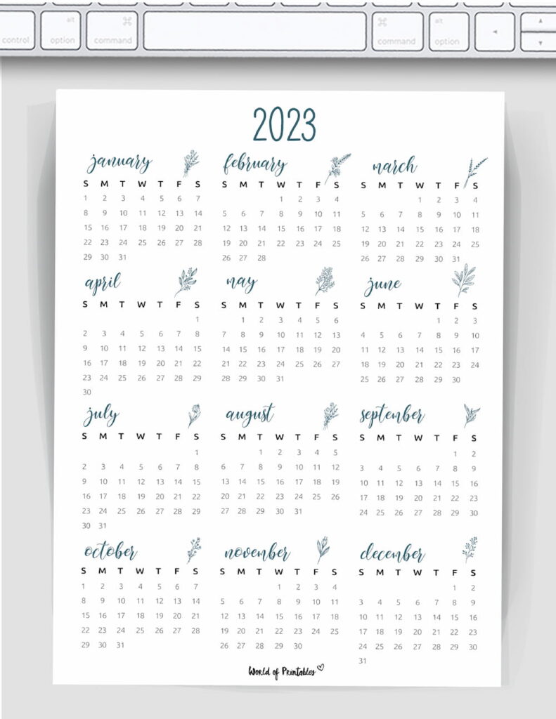 cute botanical 2023 year calendar