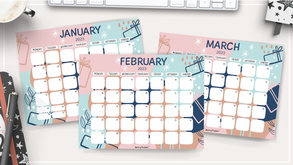 party 2023 monthly calendar