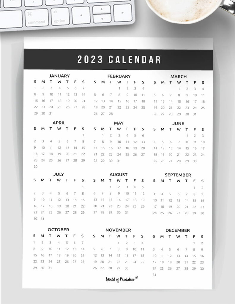 printable calendar 2023 - one page - calendar 2023 template