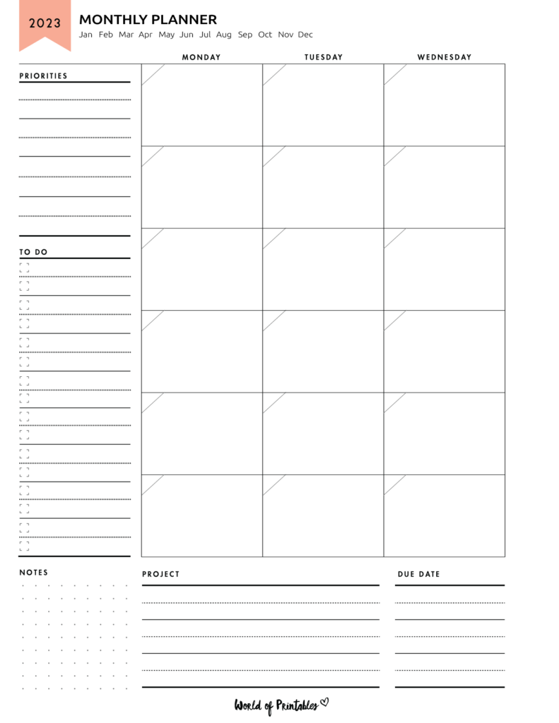 2023 Monthly Planner Calendar 1