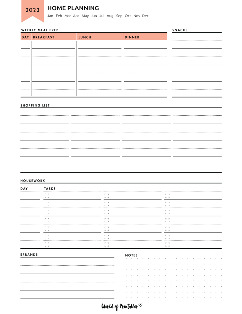 2023 Planner Home Planning
