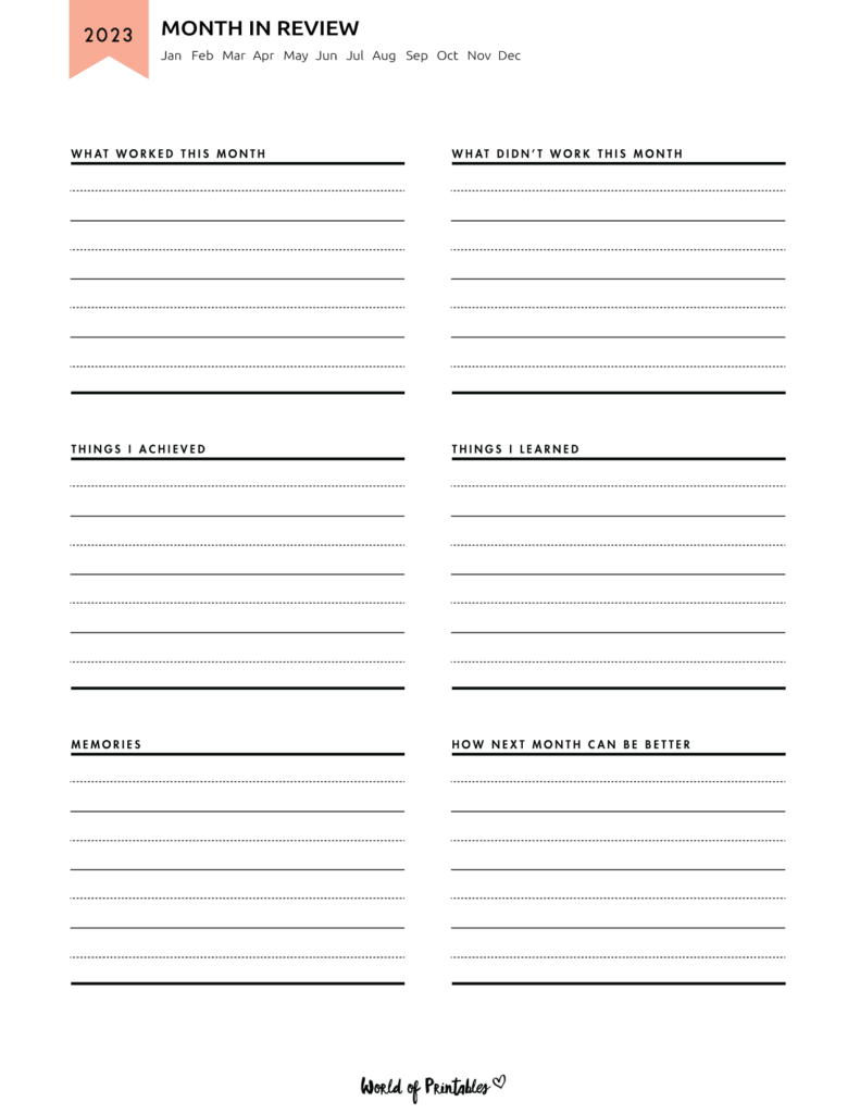 2023 Planner Month in review