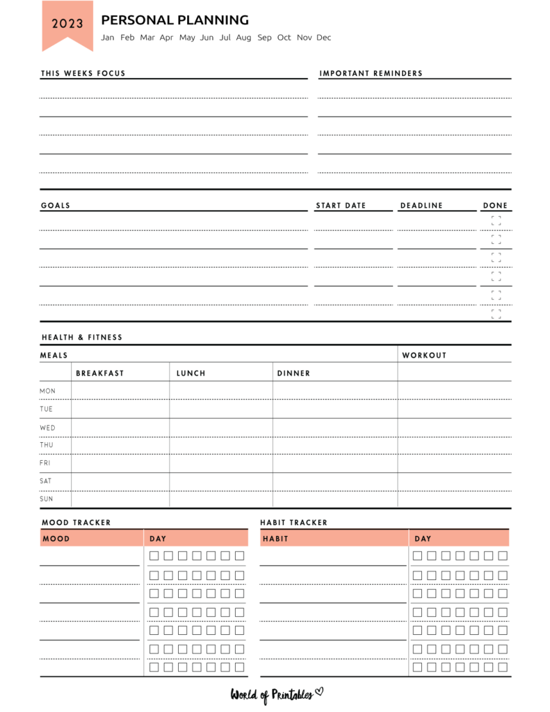 2023 Planner Personal Planning