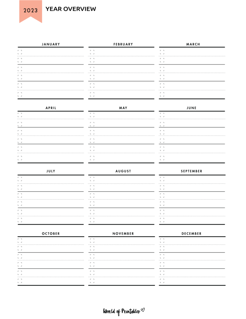 2023 Planner Year Overview