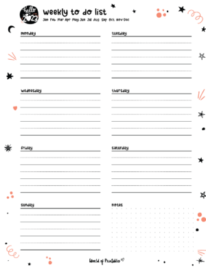 Free Cute January Calendar &amp; Planner Printable Set - World of Printables