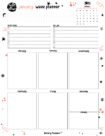 Free Cute January Calendar & Planner Printable Set - World of Printables