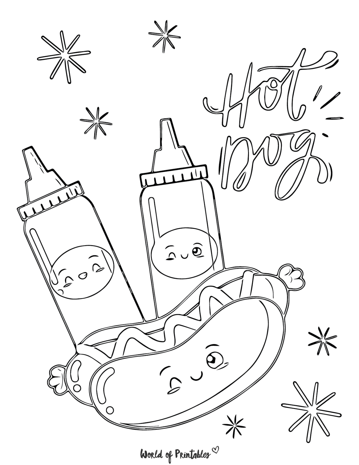 Cute Food Coloring Pages - World of Printables