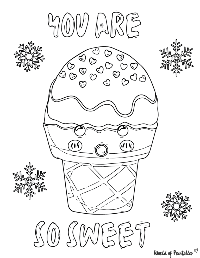 Cute Food Coloring Pages - World of Printables