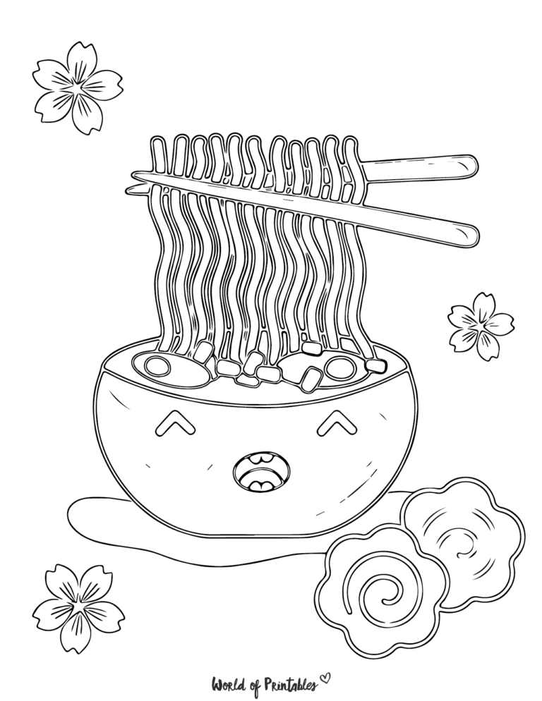 Cute Food Coloring Pages - World Of Printables