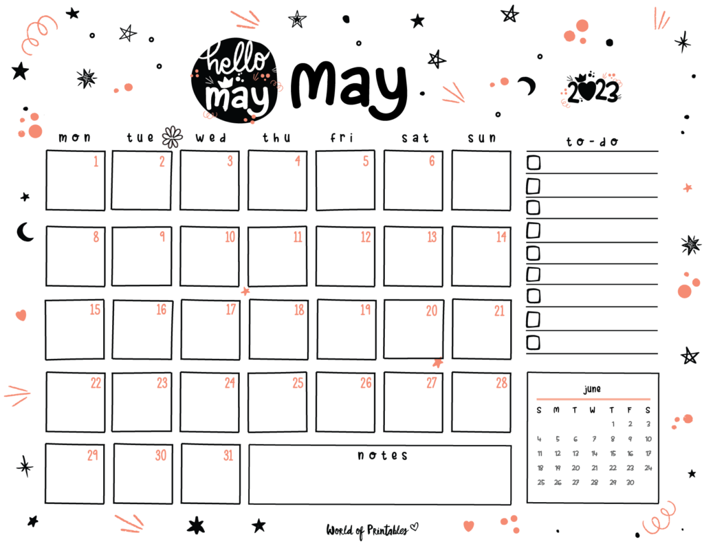 Cute May 2025 Calendar