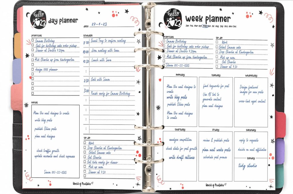 Hello 2023 Cute Planner Set example