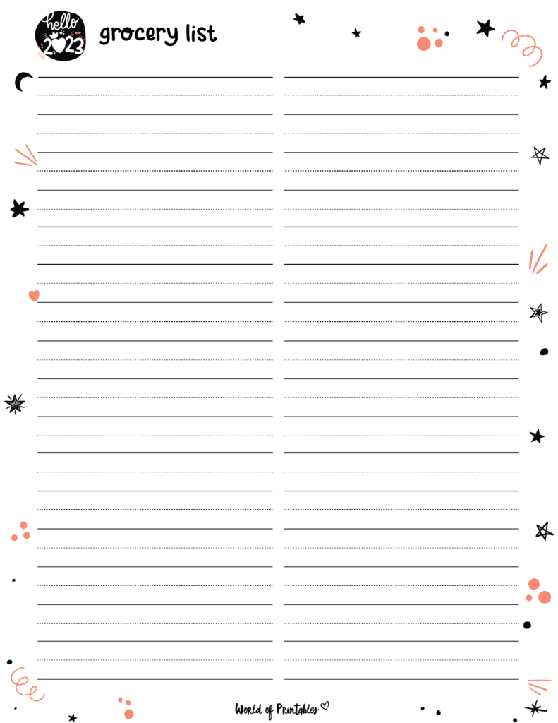 Hello 2023 Cute Planner_Grocery List