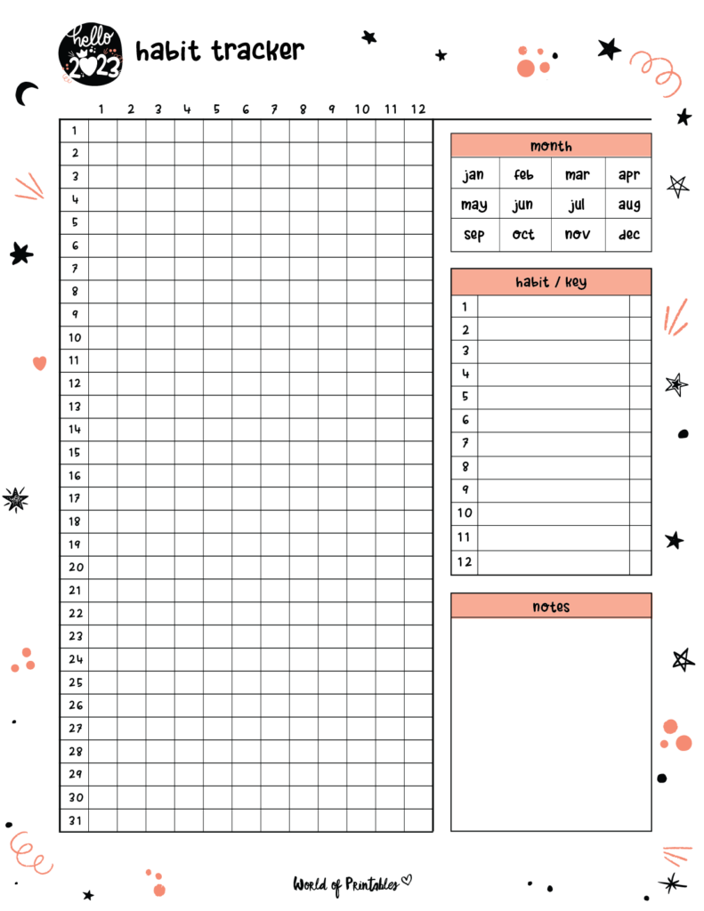 Hello 2023 Cute Planner_Habit Tracker