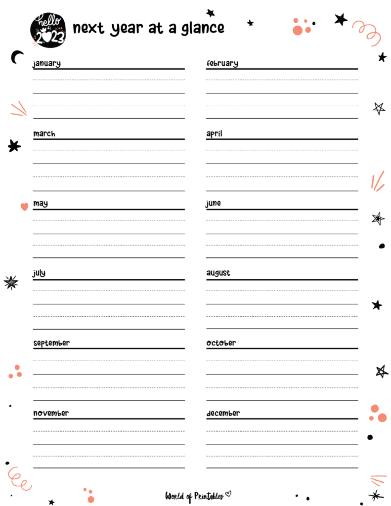 Hello 2023 Cute Planner_Next Year At A Glance Planner
