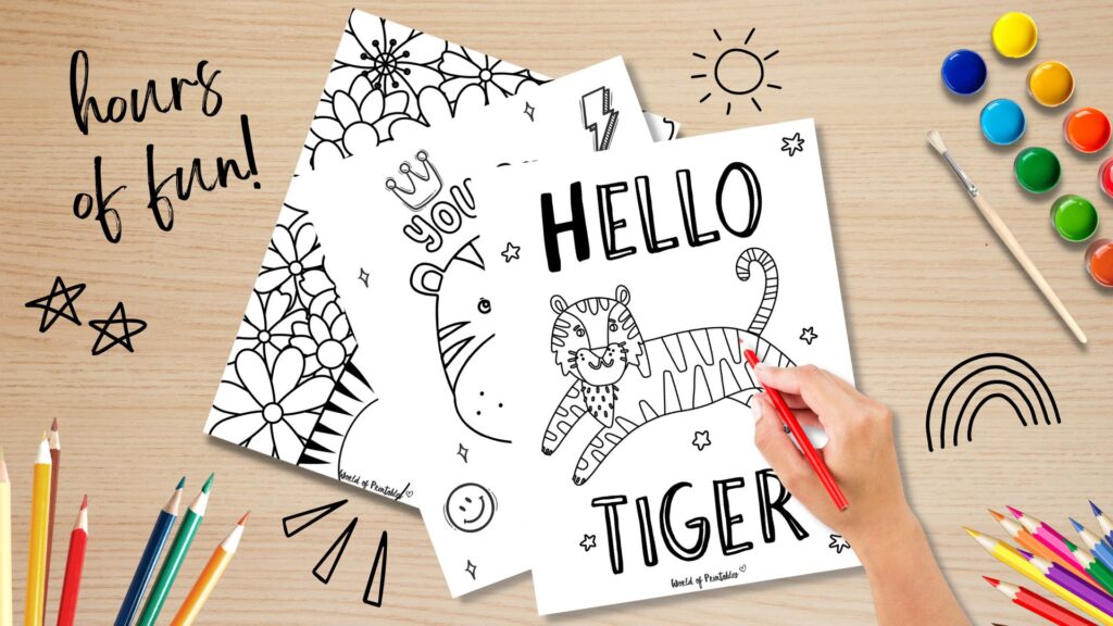 Printable Tiger Coloring Pages