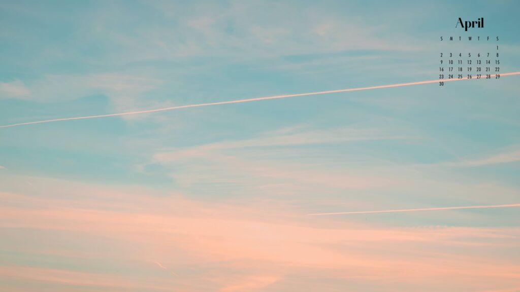 a desktop wallpaper of a light blue and pink sky