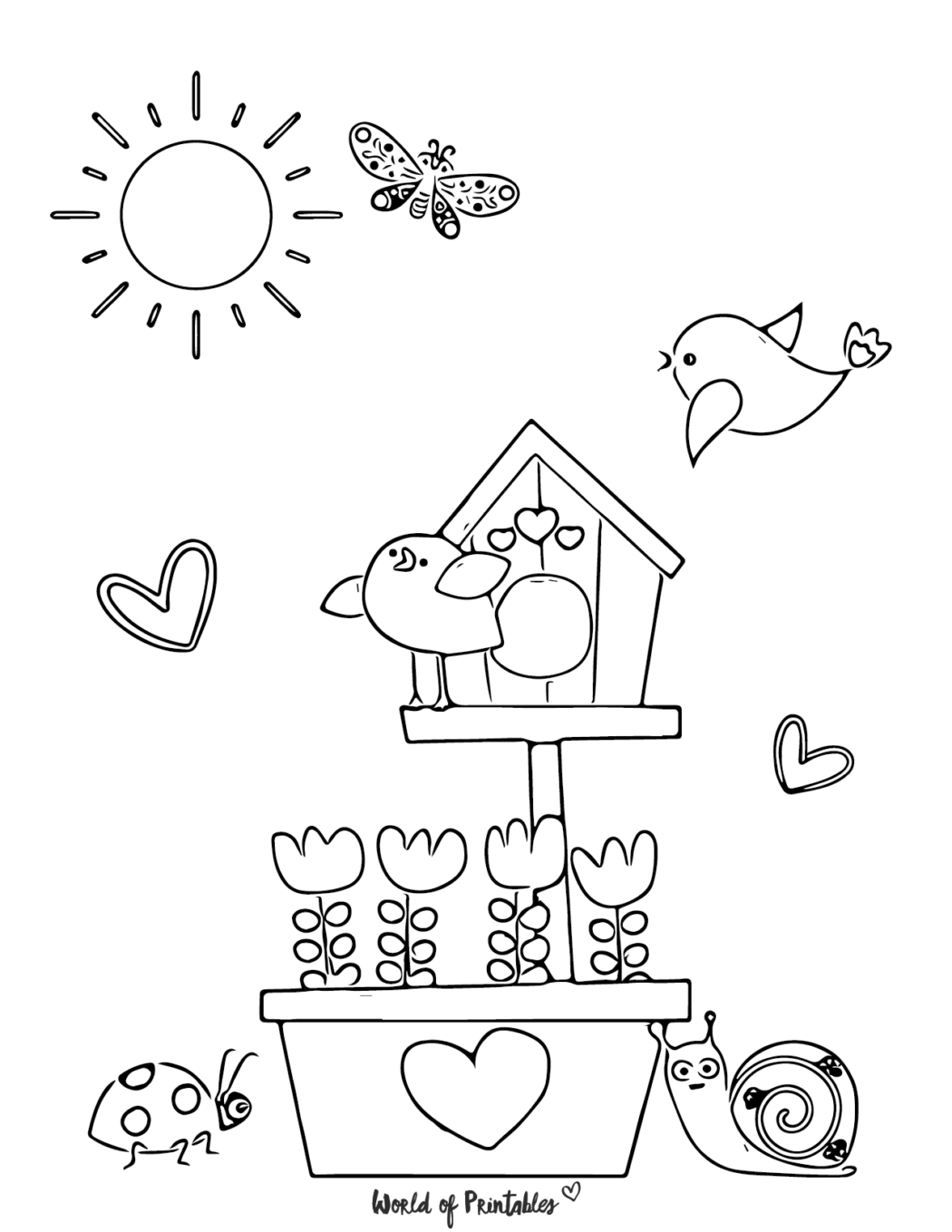 Spring coloring pages world of printables