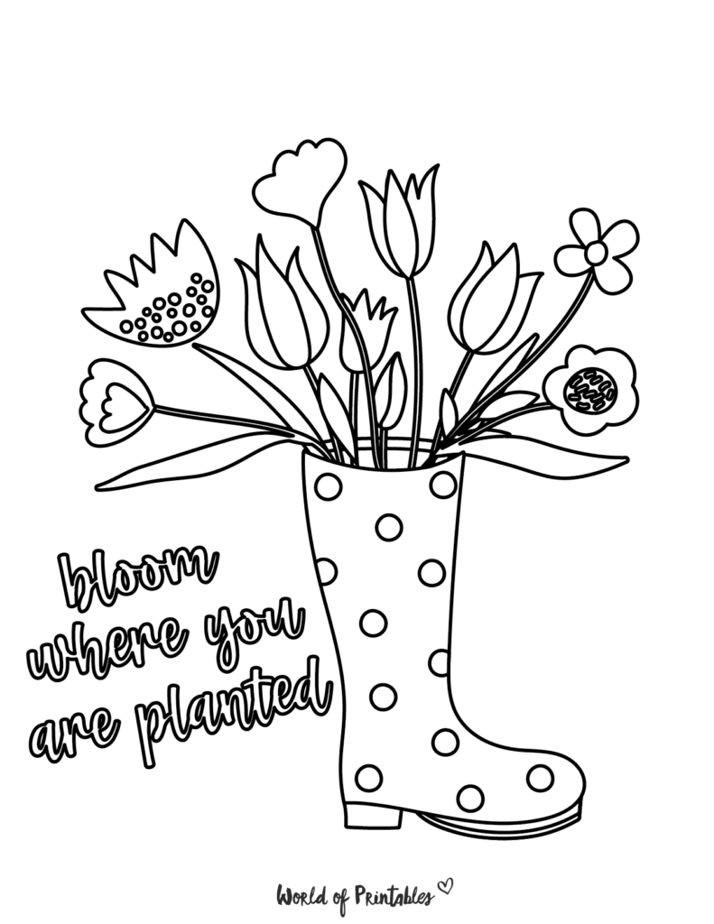 Spring Coloring Pages World Of Printables Spring Coloring Pages World Of Printables