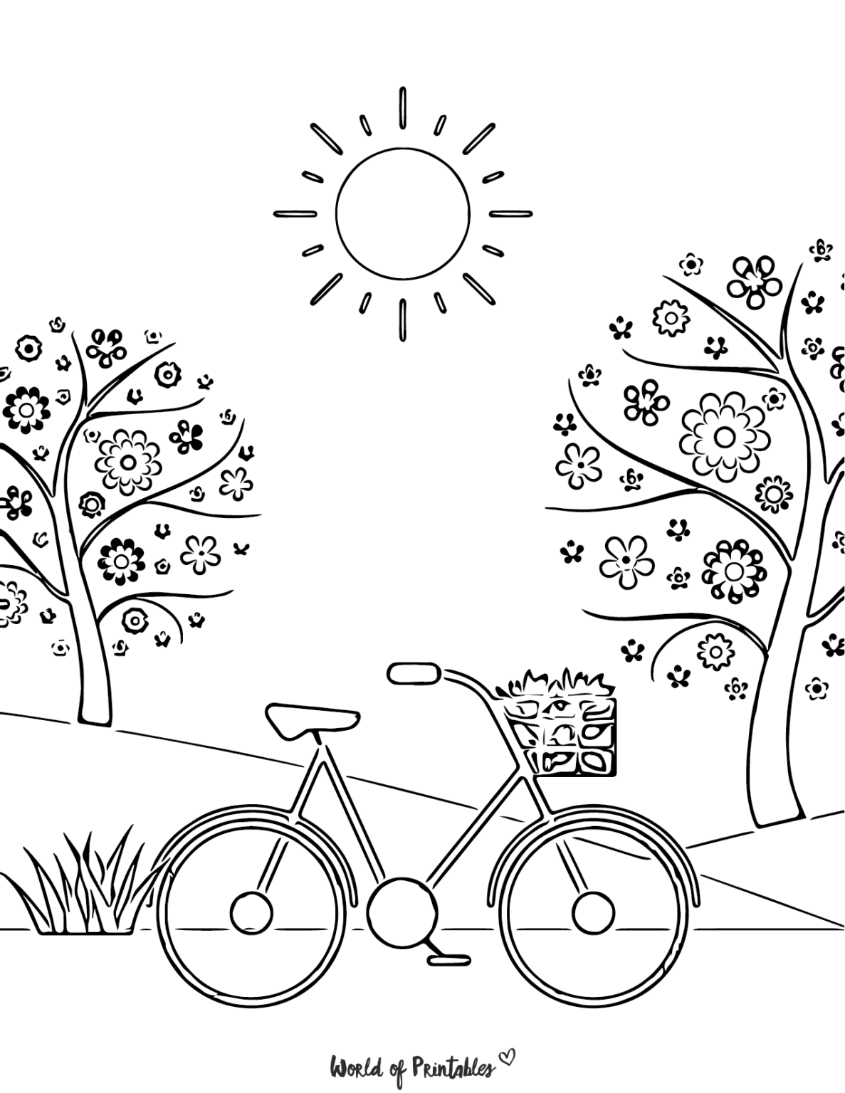 Spring Coloring Pages World of Printables Spring Coloring Pages World of Printables