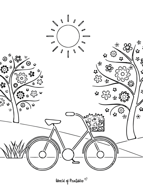 Cute Spring Coloring Pages Printable