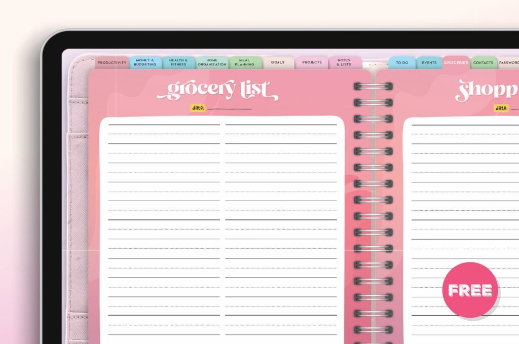 Digital Journal Grocery List