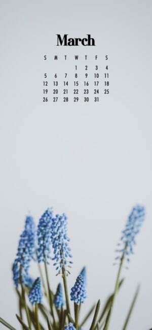 Floral March Calendar Wallpaper