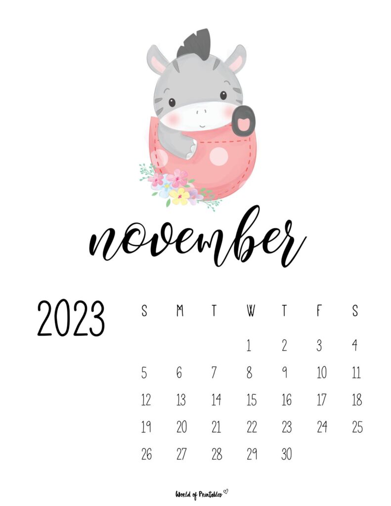 2023 calendar for preschoolers - November