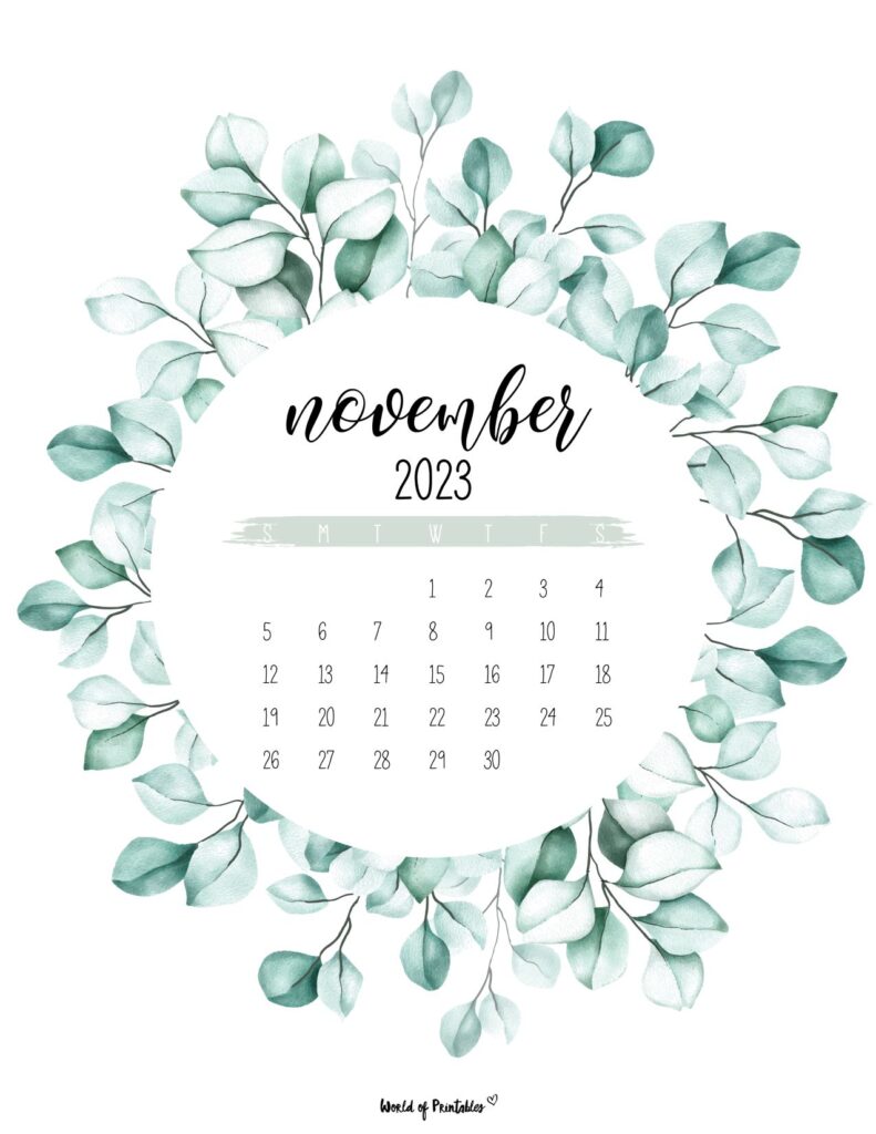 2023 calendar printable - November