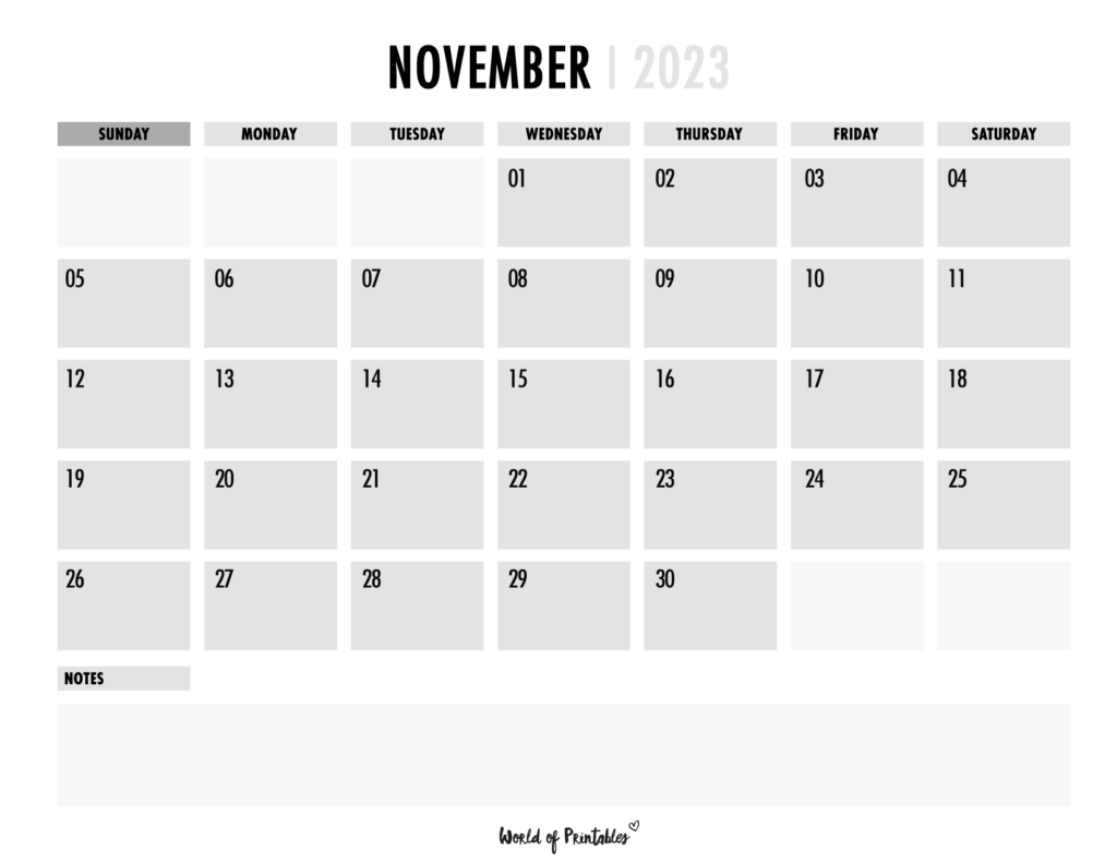 2023 free calendar - November