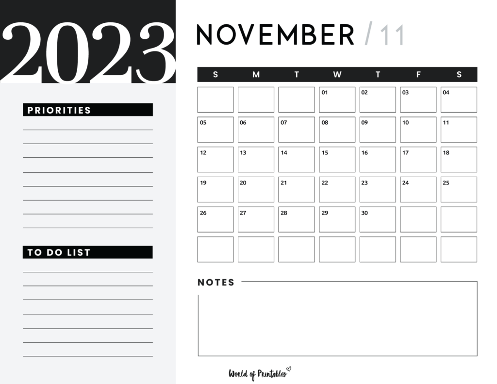 2023 free calendar - November