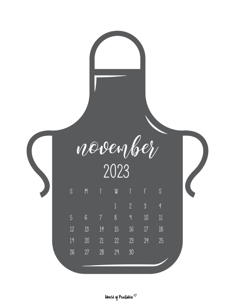 kitchen calendar 2023 - November