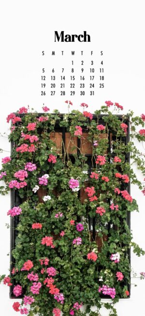 Pretty March 2023 Calendar Wallpaper