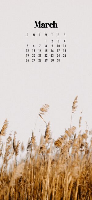 Pretty March Calendar Wallpaper