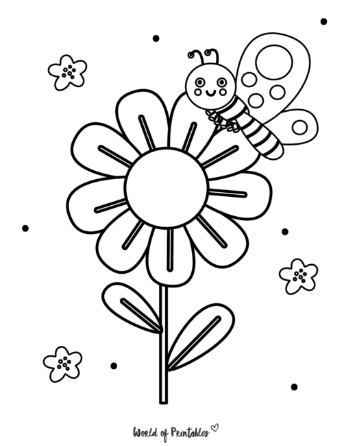 Simple Spring Coloring Pages