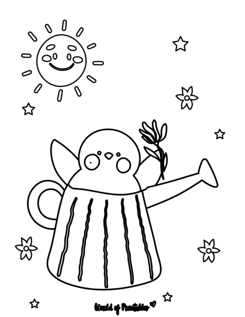 Simple Spring Coloring Sheets