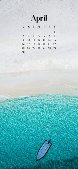 a phone background of white sounds and turquoise sea and boat from above