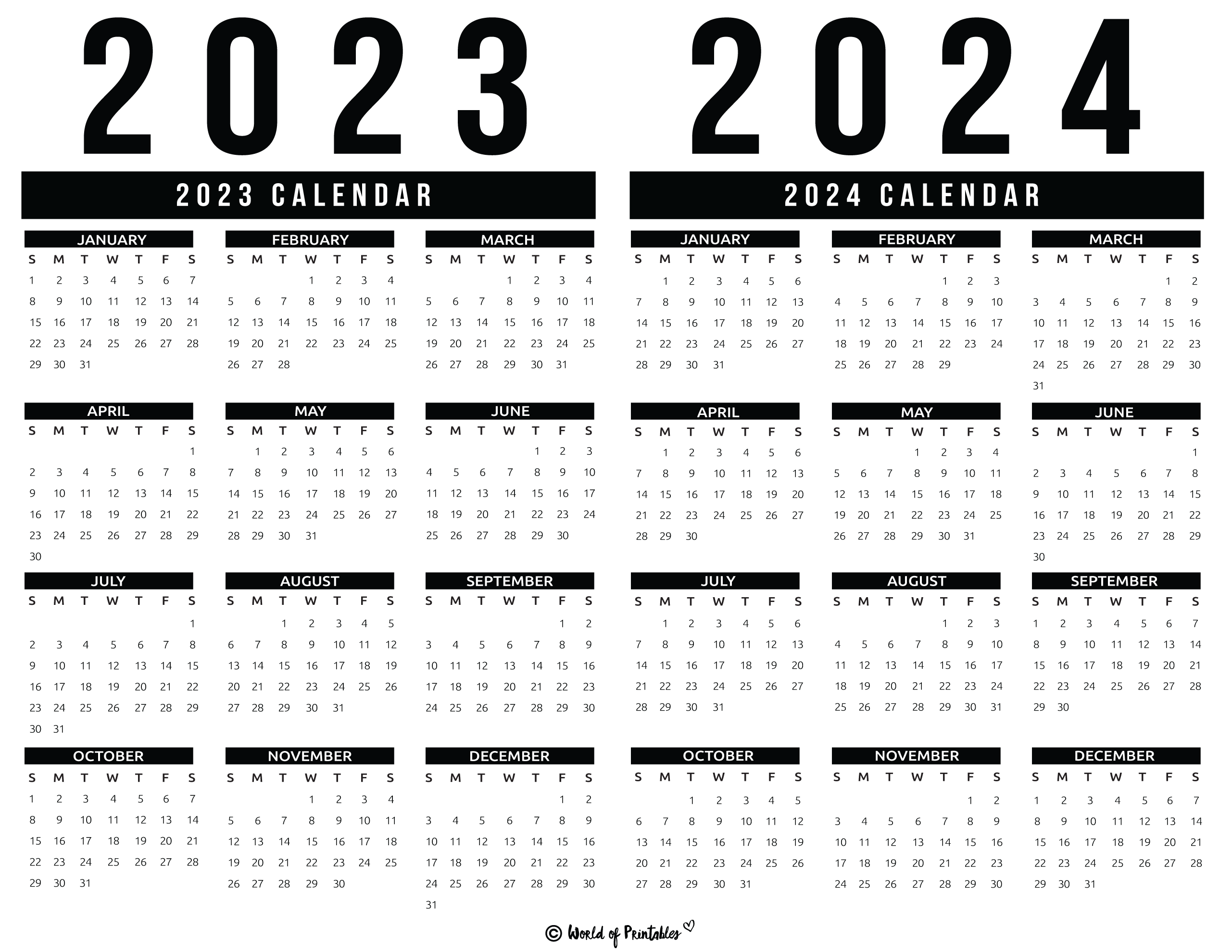 2023 2024 Calendar Free Printables World Of Printables 2023 2024 Calendar Free Printables World Of Printables