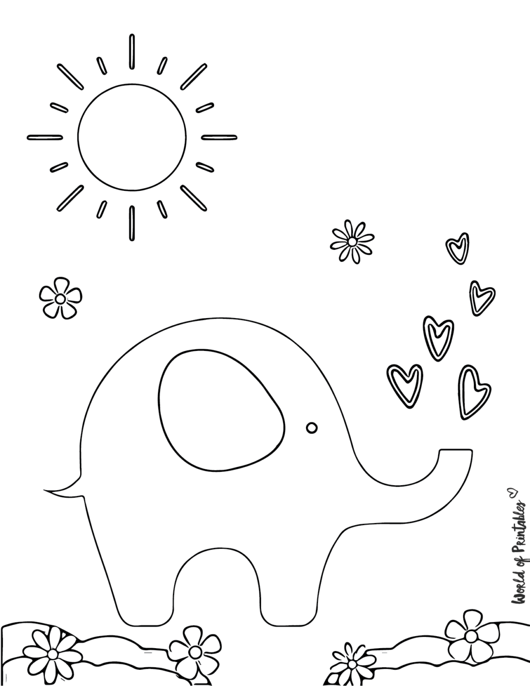 Elephant Coloring Pages World of Printables Elephant Coloring Pages World of Printables