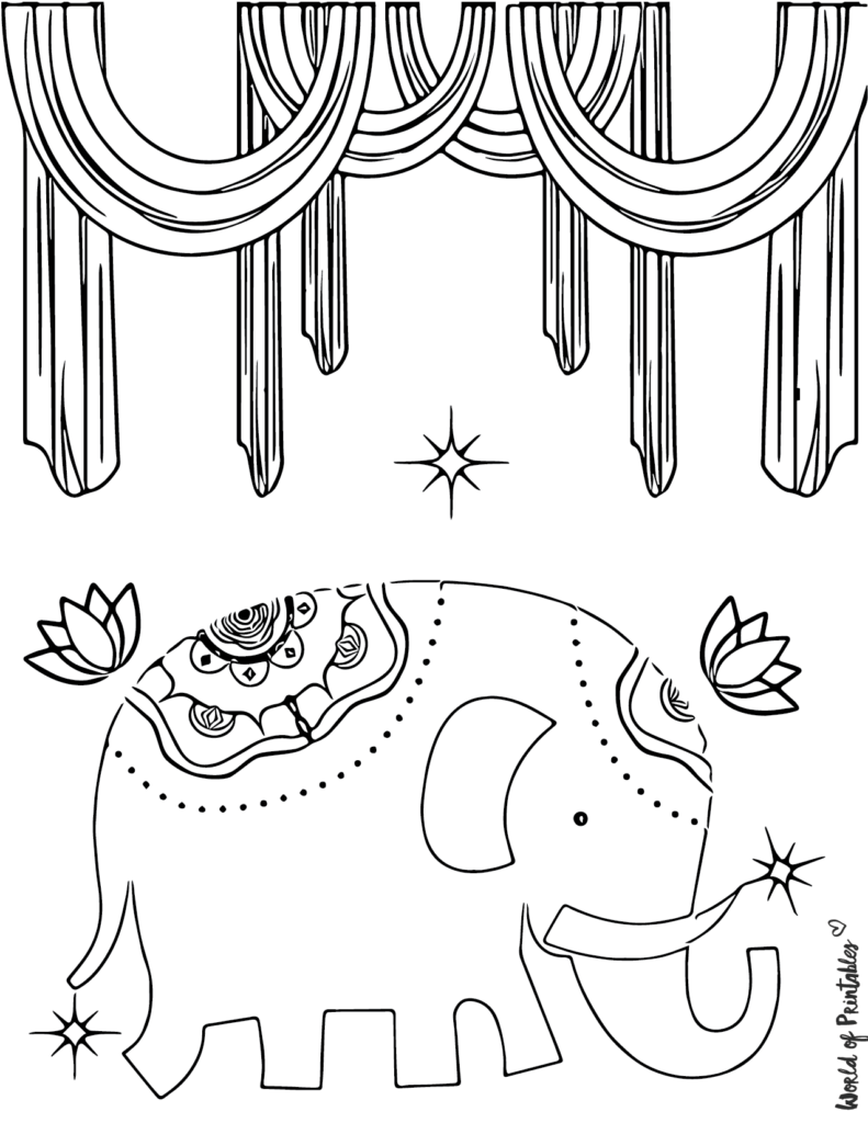 Elephant Coloring Pages - World of Printables