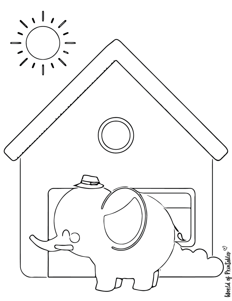 Elephant Coloring Pages - World of Printables