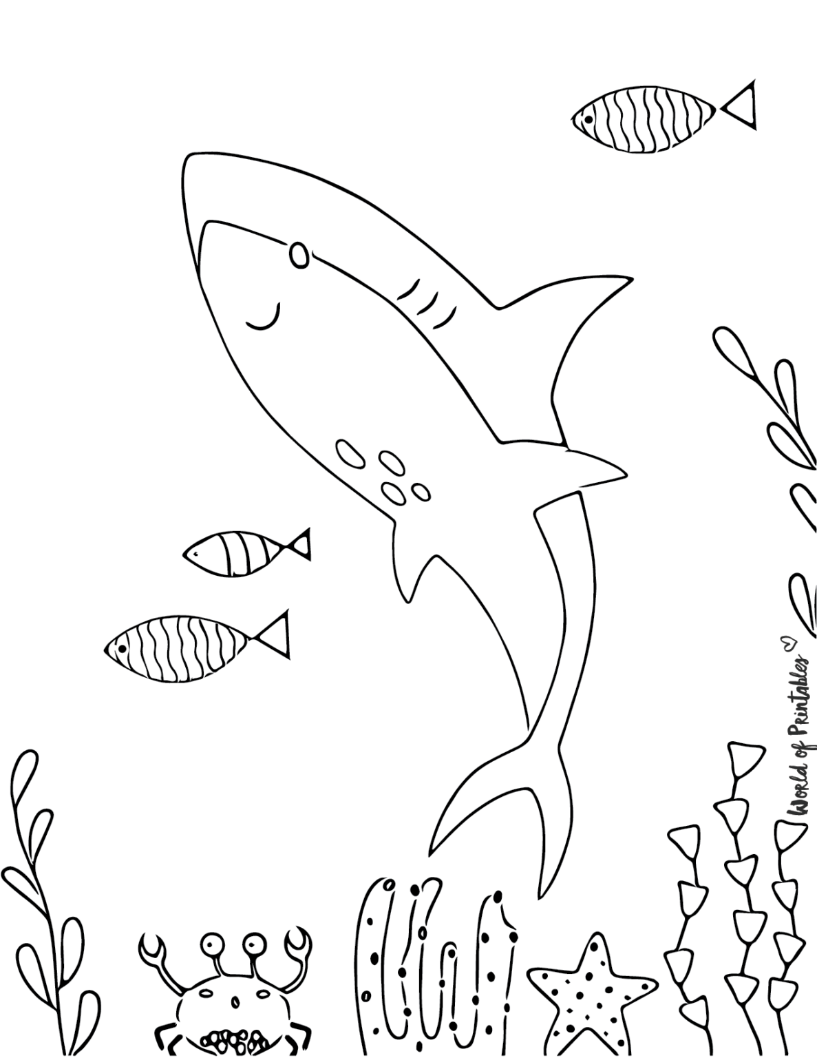 Shark Coloring Pages - World of Printables