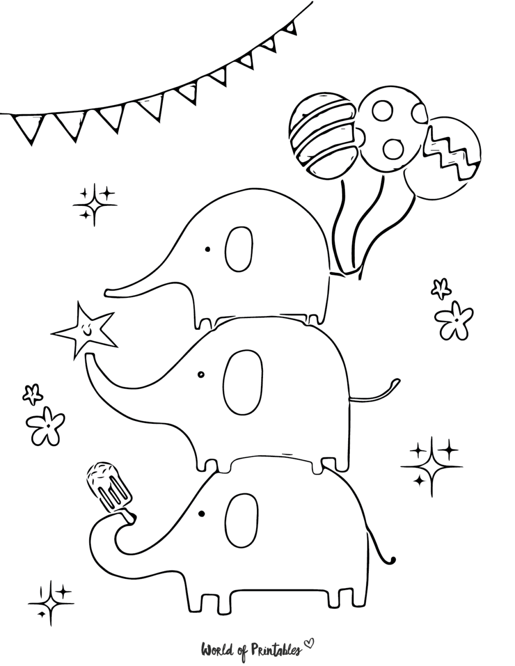 Elephant Coloring Pages World of Printables Elephant Coloring Pages World of Printables