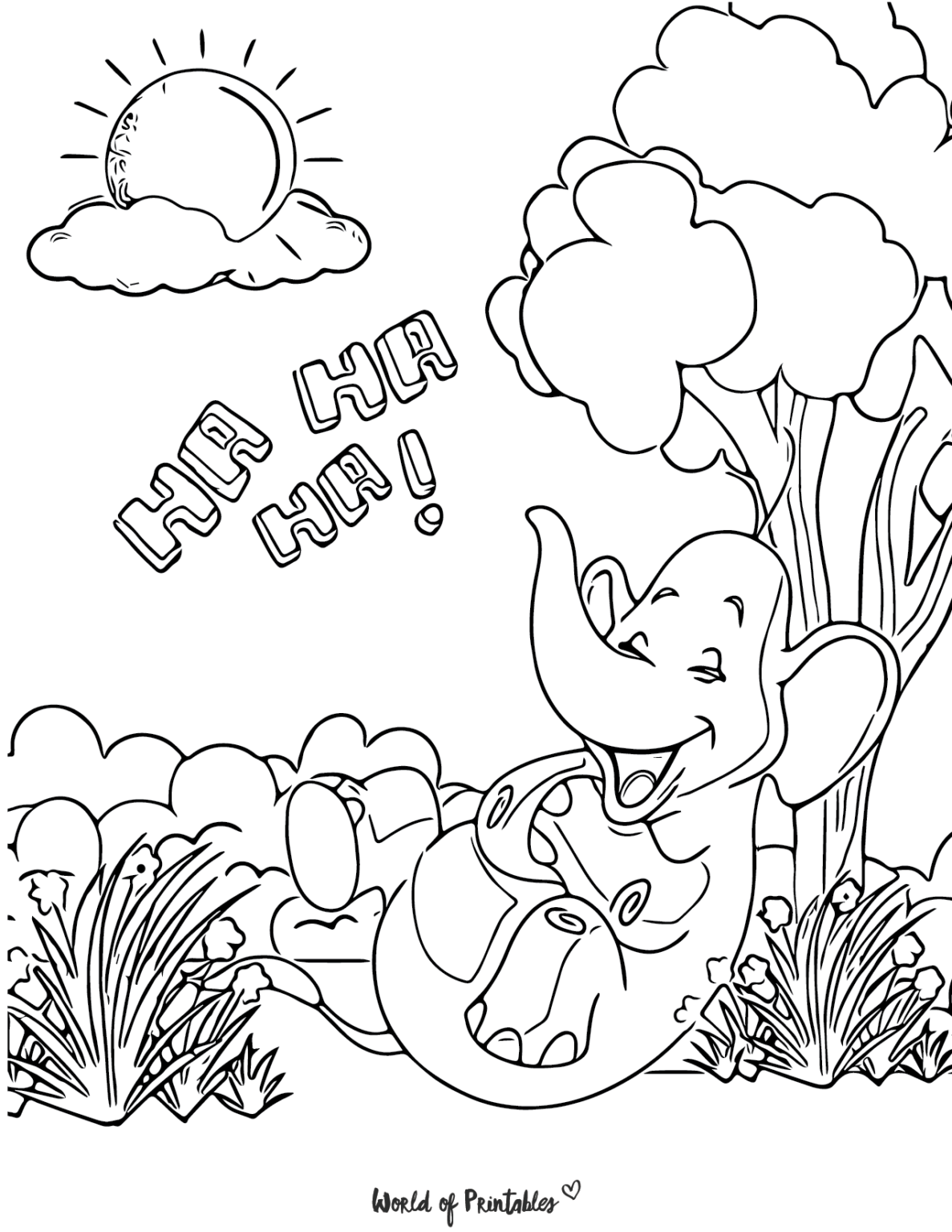 Elephant Coloring Pages - World of Printables