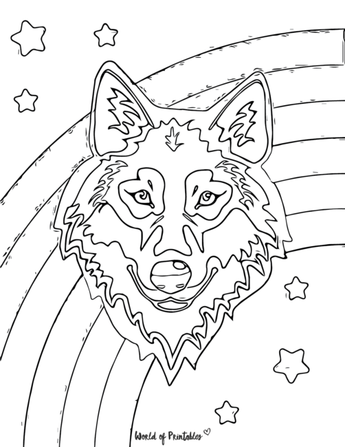 Printable Wolf Coloring Page